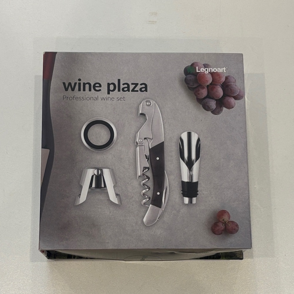 Legnoart Silver and Black Sommelier “Wine Plaza” Set